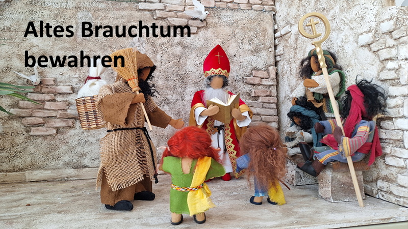 Nikolaus und Knecht Ruprecht mit vielen Kindern